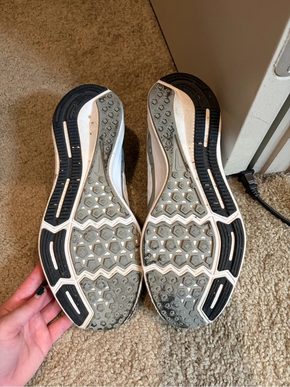 Nike Men’s Gray and White Athletic Running Shoes